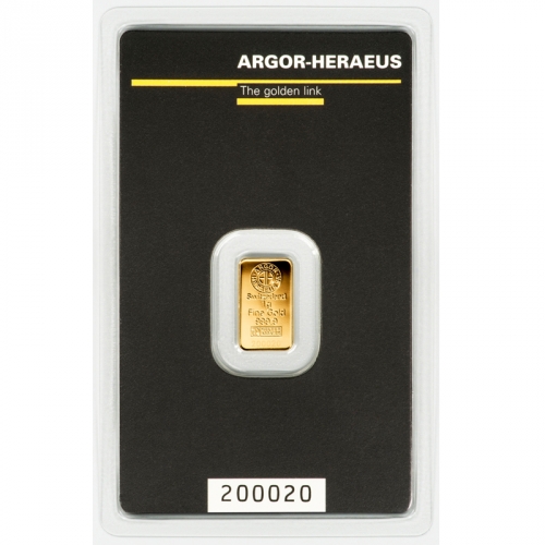 1 Gram Argor Heraeus Gold Bar