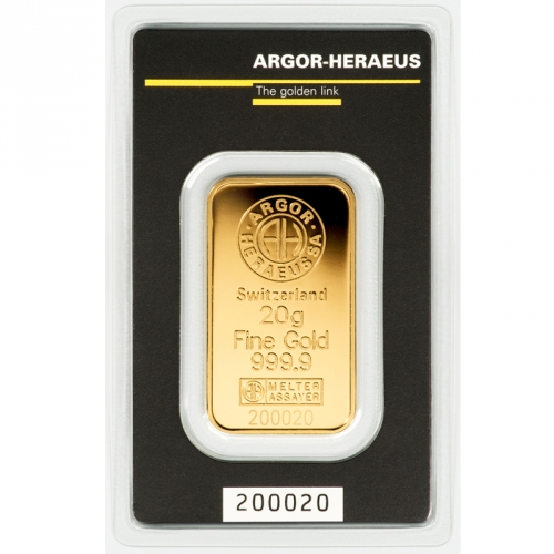 20 Gram Argor Heraeus Gold Bar