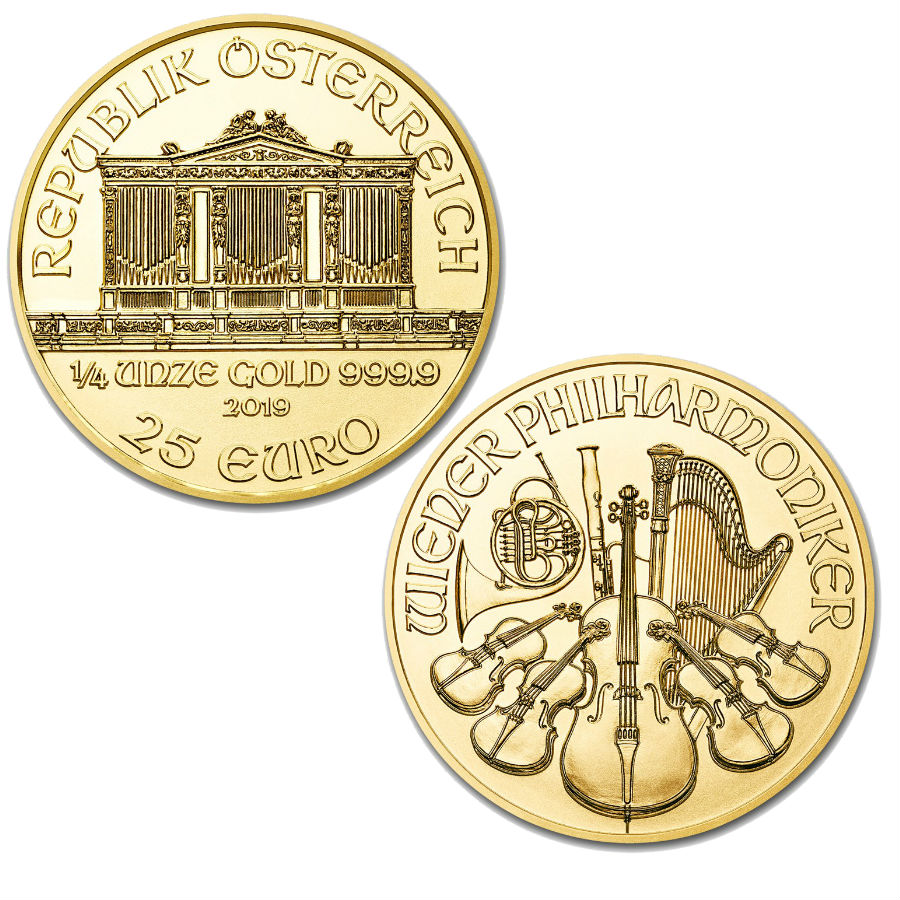 1/4 Ounce 2019 Austrian Philharmonic Gold Coin