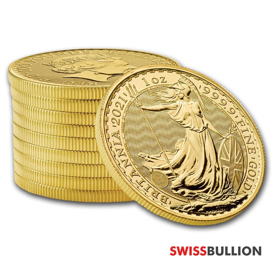 10 X 1 Ounce 21 British Britannia Gold Coin